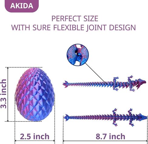 Akida 2 حزم بيض التنين مع التنين داخل ، لعبة Dragon Egg Fidget ، بيض التنين ثلاثي الأبعاد مع التنين داخل ، بيض التنين الغامض ، بيض التنين المطبوع ثلاثي الأبعاد ، تخزين سلة عيد الفصح in Saudi Arabia