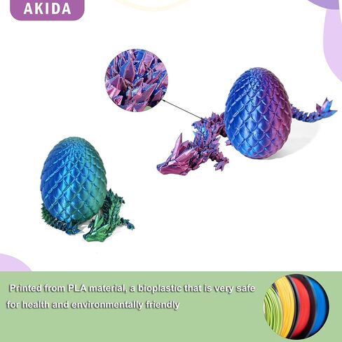 Akida 2 حزم بيض التنين مع التنين داخل ، لعبة Dragon Egg Fidget ، بيض التنين ثلاثي الأبعاد مع التنين داخل ، بيض التنين الغامض ، بيض التنين المطبوع ثلاثي الأبعاد ، تخزين سلة عيد الفصح in Saudi Arabia