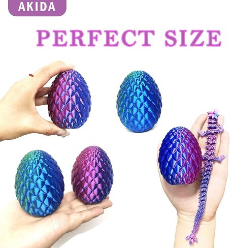 Akida 2 حزم بيض التنين مع التنين داخل ، لعبة Dragon Egg Fidget ، بيض التنين ثلاثي الأبعاد مع التنين داخل ، بيض التنين الغامض ، بيض التنين المطبوع ثلاثي الأبعاد ، تخزين سلة عيد الفصح in Saudi Arabia