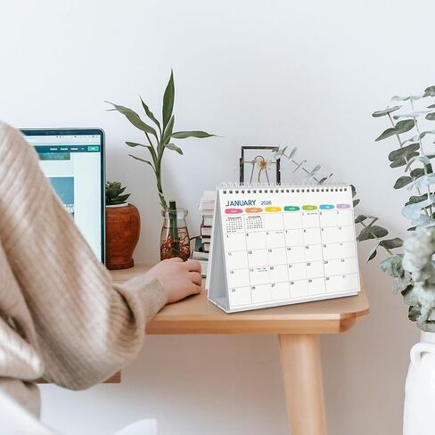 SKYDUE Desk Calendar 2024-2025, Jul 2024 to Dec 2025 18 Months Small Desk Calendar with Planner Stickers, 8.5" x 7" Desktop Calendar Planner, Kraft in Saudi Arabia
