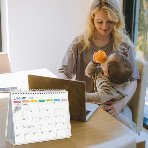 SKYDUE Desk Calendar 2024-2025, Jul 2024 to Dec 2025 18 Months Small Desk Calendar with Planner Stickers, 8.5" x 7" Desktop Calendar Planner, Kraft in Saudi Arabia