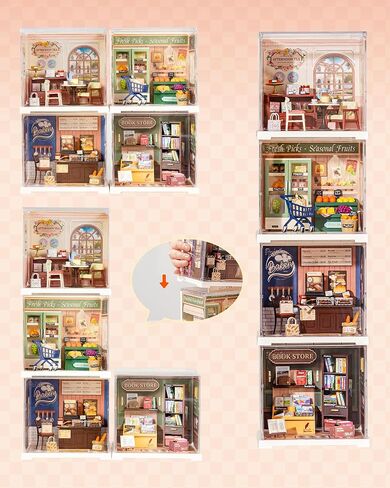 سلسلة Rolife Mini Super Creator ، DIY Miniature Memory Book Store Dollhouse House Kit ، Bulid Sconary for Action Action Toldible ، هدايا إبداعية للنساء للبالغين in Saudi Arabia