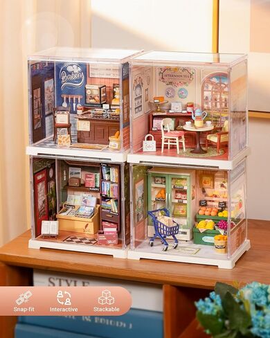 سلسلة Rolife Mini Super Creator ، DIY Miniature Memory Book Store Dollhouse House Kit ، Bulid Sconary for Action Action Toldible ، هدايا إبداعية للنساء للبالغين in Saudi Arabia