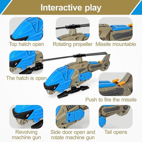 شملت لعبة الهليكوبتر لعبة PlaySet للأولاد ، وألعاب الهليكوبتر للأولاد الذين تتراوح أعمارهم بين 4 و 7 سنوات ، وتشمل طائرة واحدة و 3 دبابات ، وتصميم دائم ، وتفاصيل واقعية ، وهدية للأطفال in Kuwait