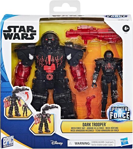 Star Wars Epic World of Action Suit Dark Trooper Mech Mech Suit ، بدلة ميكانيكية 6.5 بوصة وشخصية عمل 4 بوصة ، ألعاب للبنين والبنات الذين تتراوح أعمارهم بين 4+ in Kuwait