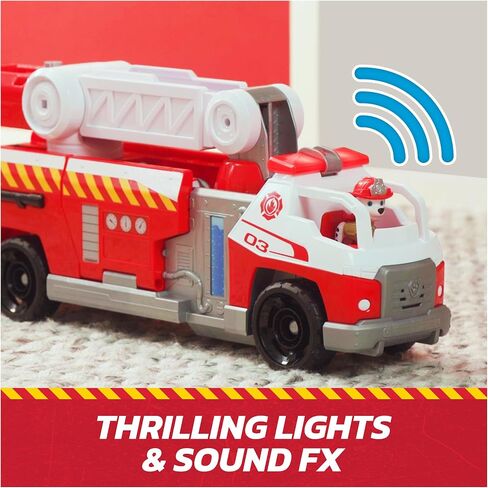 Paw Paw Patrol Fire Rescue: شاحنة إطفاء سريعة التحميل مع شخصية مارشال ، قاذفة نارية سريعة ، أضواء وأصوات ، ألعاب الأطفال للبنين والبنات الذين تتراوح أعمارهم بين 3 وما فوق in Kuwait