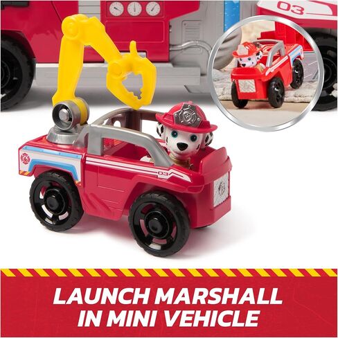 Paw Paw Patrol Fire Rescue: شاحنة إطفاء سريعة التحميل مع شخصية مارشال ، قاذفة نارية سريعة ، أضواء وأصوات ، ألعاب الأطفال للبنين والبنات الذين تتراوح أعمارهم بين 3 وما فوق in Kuwait