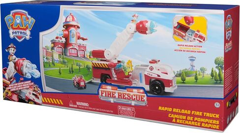 Paw Paw Patrol Fire Rescue: شاحنة إطفاء سريعة التحميل مع شخصية مارشال ، قاذفة نارية سريعة ، أضواء وأصوات ، ألعاب الأطفال للبنين والبنات الذين تتراوح أعمارهم بين 3 وما فوق in Kuwait