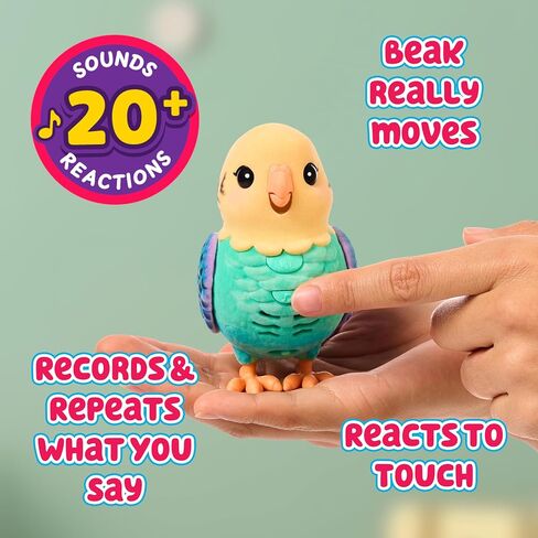Little Live Pets My Real Talking Bird Toy & Cage - لعبة Indie ، لعبة تكرار الصوت التفاعلية ، أكثر من 20 صوتًا وردود فعل ، ألعاب الحديث للأطفال 5-7 in Saudi Arabia