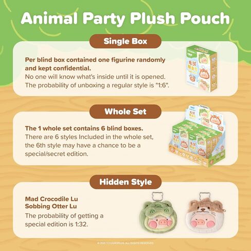 Lulu The Piggy Blind Box - Poush Bagouch Keychain Blind Bloys Barse Coin Bag Bace Pendant Mystery Box Toelible Toys Holiday Holding ، صندوق واحد in Kuwait