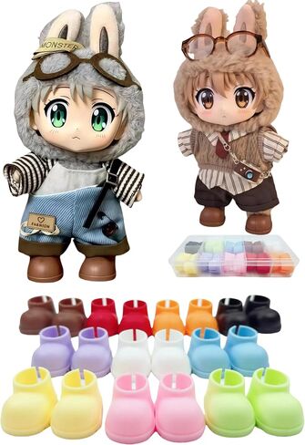 أحذية Doll for Labubu ، 10 أزواج مجموعة أحذية Labubu لطيفة ، بما في ذلك Pink Labubu Boots ، إكسسوارات Labubu 17 سم (بدون دمية) in Saudi Arabia