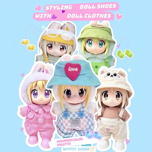أحذية Doll for Labubu ، 10 أزواج مجموعة أحذية Labubu لطيفة ، بما في ذلك Pink Labubu Boots ، إكسسوارات Labubu 17 سم (بدون دمية) in Saudi Arabia