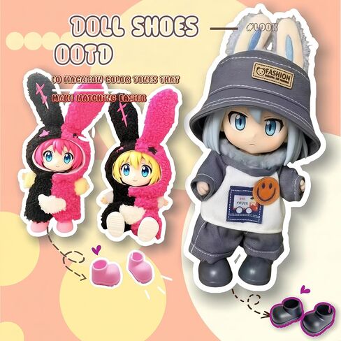 أحذية Doll for Labubu ، 10 أزواج مجموعة أحذية Labubu لطيفة ، بما في ذلك Pink Labubu Boots ، إكسسوارات Labubu 17 سم (بدون دمية) in Saudi Arabia