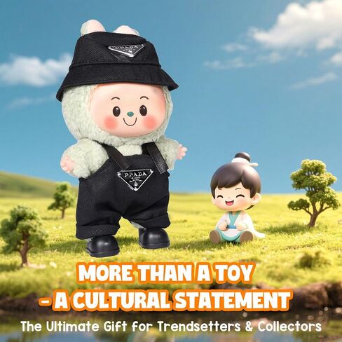 AICase for Labubu Clothes Designer/for Labubu Outfits,Clothes Set for 17cm Lububu Doll,2 Piece Set Hat Clothing for LA BUBU, Boys and Girls Stylish Adorable Dolls Clothes Accessories (No Doll)_1 in Saudi Arabia