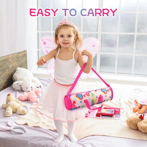 Babeside Baby Baby Doll Crib مع حقيبة تخزين ، سرير دمية قابلة للطي للعبّة مقابل 17-21 "من جديد من جديد ، وملحقات دمى الأطفال من جديد للبنات 3+، حزمة N Play Gift For Kids ، Pink in Kuwait