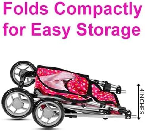 fash n kolor® - Doll Stroller My First Baby Doll Strollers Toy - Flower Design with Basket in The Bottom- Doll Accessories 2 Free Magic Bottles Included (Flower Design) in Kuwait