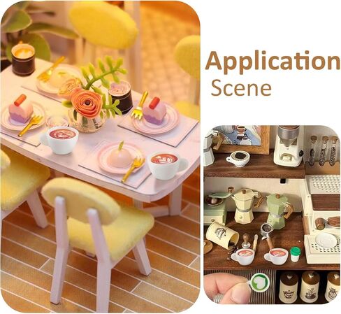 Beadthoven 32pcs Miniature Dollhouse Accessories Set Mini Resin Coffee Cups Mini Coffee Mug Tea Cup Latte Food Model Figurines Cute Kitchen Decorations for Micro Landscape Party Decorations DIY Crafts in Saudi Arabia