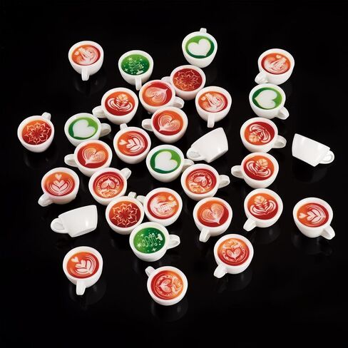 Beadthoven 32pcs Miniature Dollhouse Accessories Set Mini Resin Coffee Cups Mini Coffee Mug Tea Cup Latte Food Model Figurines Cute Kitchen Decorations for Micro Landscape Party Decorations DIY Crafts in Saudi Arabia