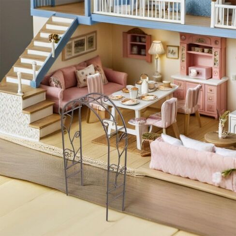 DECHOUS 2PCS MINI ARCH Frame Dollhouse Dollhouse Wedding Arch Decoration for Gaardy Garden Dollhous in Kuwait