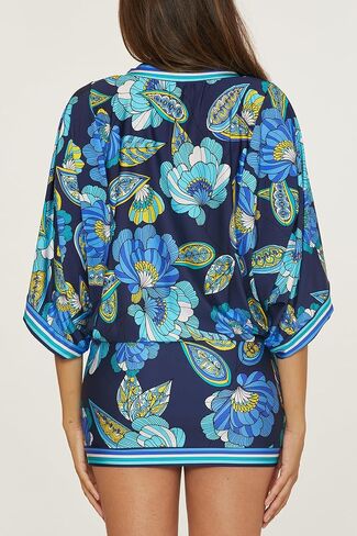 Trina Turk Women's Standard Pirouette Casablanca Dress, V-Neck, Floral Print, Casual, Beach Cover Ups in Saudi Arabia