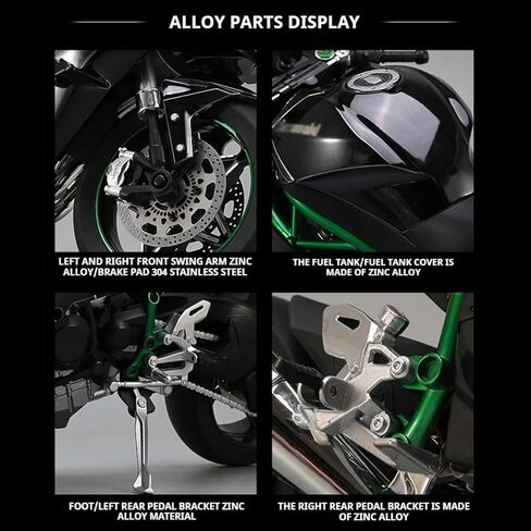1/6 مقياس H2R سبيكة دراجة نارية Diecast مع الصوت والضوء ، الانتهاء من رذاذ عالي اللمعان ، إطارات مطاطية متميزة-هدية مفصلة قابلة للتحصيل مع تصميم مستوحى من السباقات (C-Carbon Libor) in Kuwait