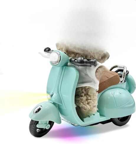 MINI Electric Doll Scooter Mehicles Toy Available Funny Doll Accorty مع الموسيقى والأضواء يمكن أن تدور 360 درجة من زخارف لعبة الدراجات البخارية البلاستيكية اللطيفة (البطارية غير المدرجة) (الأزرق) in Kuwait