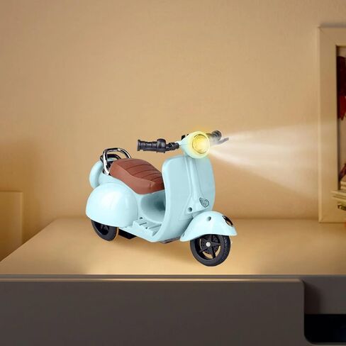 MINI Electric Doll Scooter Mehicles Toy Available Funny Doll Accorty مع الموسيقى والأضواء يمكن أن تدور 360 درجة من زخارف لعبة الدراجات البخارية البلاستيكية اللطيفة (البطارية غير المدرجة) (الأزرق) in Kuwait