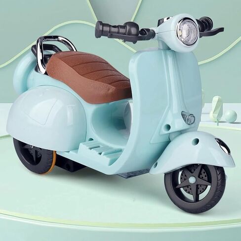 MINI Electric Doll Scooter Mehicles Toy Available Funny Doll Accorty مع الموسيقى والأضواء يمكن أن تدور 360 درجة من زخارف لعبة الدراجات البخارية البلاستيكية اللطيفة (البطارية غير المدرجة) (الأزرق) in Kuwait