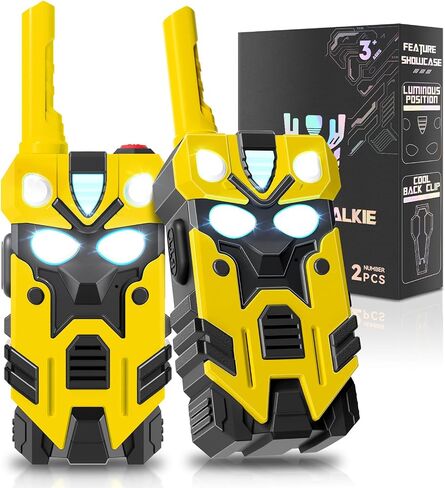 Hornet Transform Toys Toys Walkie Talkies for Kids 2 Pack Robot - نطاق 2500 قدم مع تأثيرات الضوء الباردة ، هدايا أعياد الميلاد للفتيان الذين تتراوح أعمارهم بين 3 و 12 in Saudi Arabia