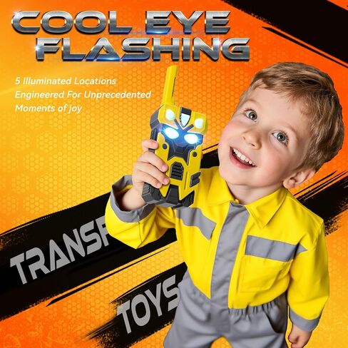 Hornet Transform Toys Toys Walkie Talkies for Kids 2 Pack Robot - نطاق 2500 قدم مع تأثيرات الضوء الباردة ، هدايا أعياد الميلاد للفتيان الذين تتراوح أعمارهم بين 3 و 12 in Saudi Arabia