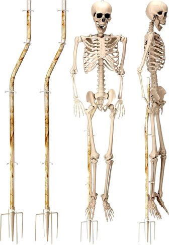 2 Pcs Skeleton Stand Pose N Stay Metal Stand for 5.4 FT Tall Skeletons Halloween Decor Accessories(Prongs Base) in Saudi Arabia
