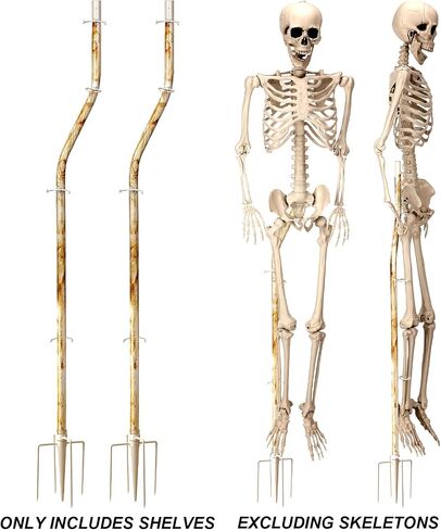 2 Pcs Skeleton Stand Pose N Stay Metal Stand for 5.4 FT Tall Skeletons Halloween Decor Accessories(Prongs Base) in Saudi Arabia
