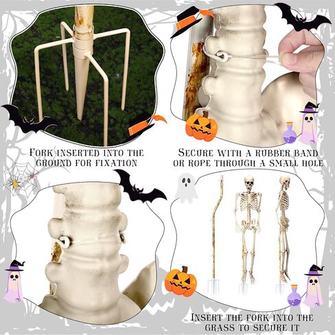 2 Pcs Skeleton Stand Pose N Stay Metal Stand for 5.4 FT Tall Skeletons Halloween Decor Accessories(Prongs Base) in Saudi Arabia