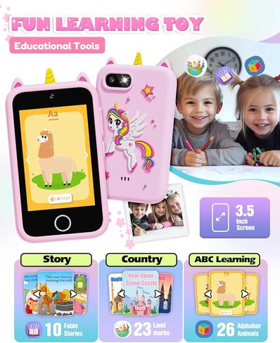 الهاتف الذكي للأطفال ، هاتف Spider Toys للأولاد 3 4 5 6 7 7 8 سنوات ، كاميرا مزدوجة ، 3.5 '' 'هواتف الأطفال التي تعمل باللمس ، لعبة تعليمية لأطفال عيد ميلاد الأطفال ، ABC التعلم ، العادة المتتبع in Kuwait