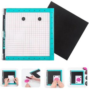 Acrylic Stamp Positioning Tool Includes Magnets and Foam Pad,9x7.2inch Stamp Positioner with Grid Lines Perfect Positioning Stamping with Clear Stamps for Card Making Scrapbooking and Other in Kuwait
