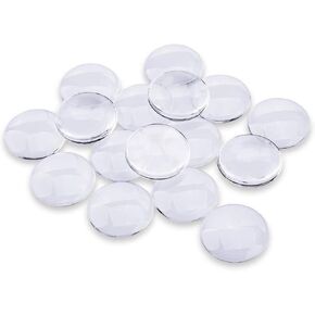 20PCS Transparent Glass Cabochons, Clear Glass Dome Tile Cabochon Half Round Flat Clear 1.57 Inch/40mm Non-calibrated Round for Photo Pendant Making DIY Decor Souvenir Gift in Kuwait