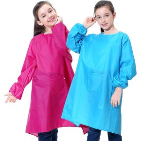 Miniq Kids Art Smock ، Painting Painting Apron Apron Smoocks مع جيب الأكمام الطويلة لمدة 8-14 عامًا in Kuwait