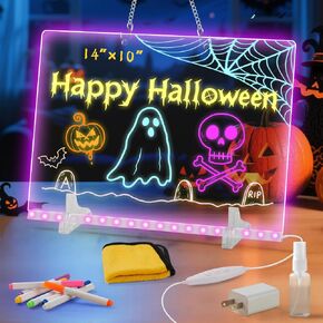 Lumiboard Led Drawing Board with 7 Colors,12"X8" Acrylic Dry Erase Board with Light, Include Adapter, Hanging Chain, Led Drawing Board for Kids with Stand,Birthday and Halloween Gifts for Kids in Saudi Arabia