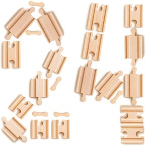 24 pcs Wooden Train Track Connectors Real Wood Railway Adapters; Compatible with Thomas, Brio, Melissa & Doug, Chuggington, and Imaginarium Kids Toy Railroad Sets in Saudi Arabia