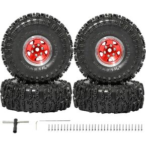1.0 Beadlock Wheel Soft Tyre Set Part RC Part for Traxxas 1/18 TRX4M 1/24 RC Crawlers Car Axial SCX24 FMS FCX24 GANDIATR BRONCO C10 JLU DEADBOLT B17 UPGRADE. (4pcs/set) in Kuwait