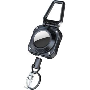 LIUGX Badge Holder with Airtag Retractable Keychain, Heavy Duty Airtag Holder/Case, Durable ID Card Holder (Holds 4 Cards), with 31.5" Retractable Badge Reel Key Chain, 10,000+ Rebound, 8oz in Saudi Arabia