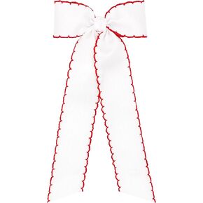 Wee Ones Girls' Moonstitch Grosgrain Bowtie with Moonstitch Trim, Knot Wrap in Kuwait