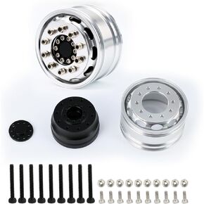 الألومنيوم 2pcs محور العجلات الأمامية لشاحنة Tamiya 1/14 جرار ، استبدل#C54 C55 in Kuwait