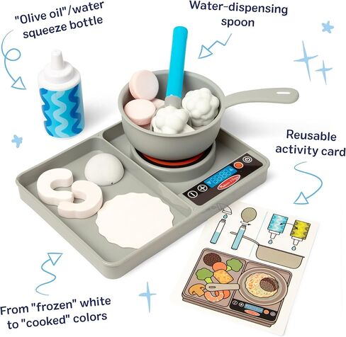 Melissa & Doug Simmer & Stir Stovetop Play Set with Water Wow!® Color Reveal Play Food Preschool Toy Ages 3+ in Saudi Arabia