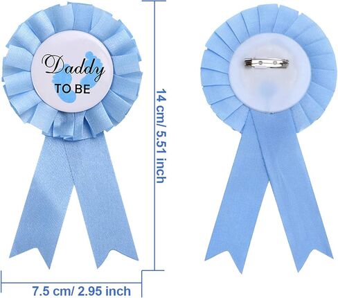 WILLBOND 2 Pieces Daddy and Mommy to Be Tinplate Badge Pin, Gender Reveal Party Favor, Rosette Button Pins with Ribbon, New Dad Mom Gifts for Baby Shower Party Celebration(Pink, Blue) in Saudi Arabia