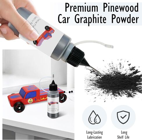 0.5OZ Graphite Powder for Pinewood Car, Lubricant Powder Dry Lube, Door Hinge Lubricant, Lock Graphite Spray, paired with Derby Car Weights Kits, Wheels Axles, Diminish Friction and Increase Speed in Saudi Arabia