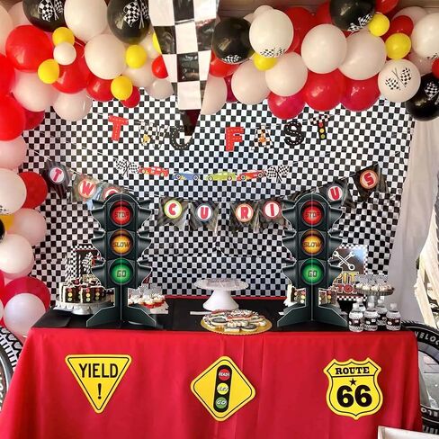 2 Pcs Traffic Light Desktop Center Decoration Race Car Themed Birthday Party Decoration Featuring 3D Traffic Light Cardboard Children's Traffic Architecture Themed Birthday Party Decoration Supplies in Saudi Arabia