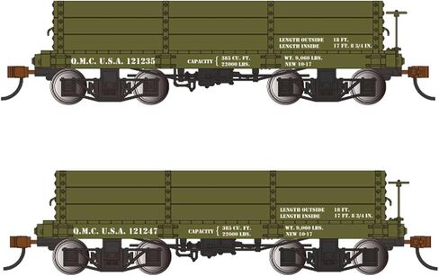 Bachmann 26534 O,SP On30,18'LS Gondola US Quarter Master #121235&121247-Grn in Saudi Arabia