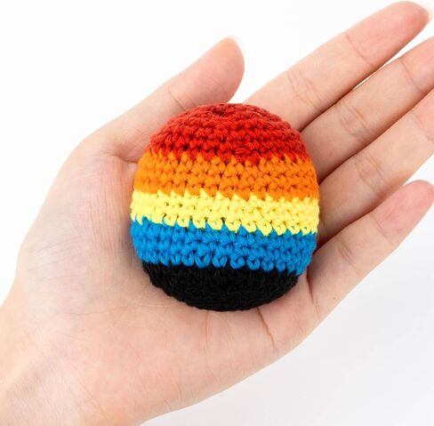 Multicolored Knitted Juggling Sacks Crochet - 4 Packs Hacky Sacks Footbag Crochet for Boys Girls Adults,Knitted Kickball,Juggling Balls for Beginners,Sports and Outdoor Play Toys in Saudi Arabia