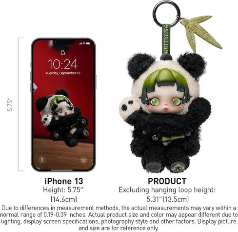 Skullpanda Lazy Panda Plush Doll Pendant 5.31 بوصة ، ألعاب للديكور المنزلي الحديث ، لعبة قابلة للتحصيل لملحقات المكتب ، 1 مساءً in Kuwait